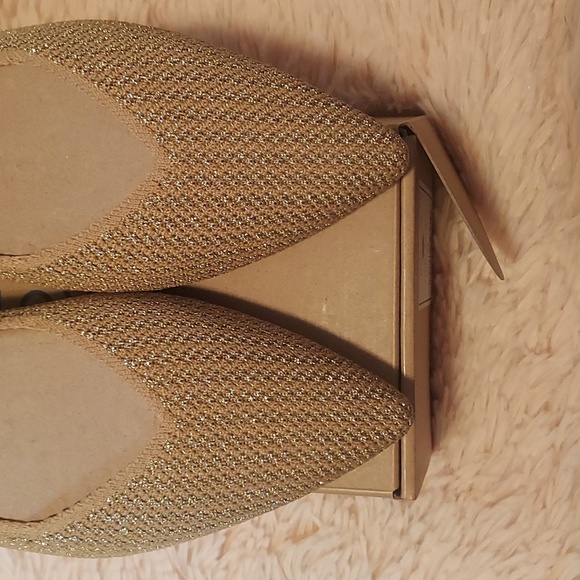 Rothy's The Point II Flats In Gold Stripe - Picture 11 of 16